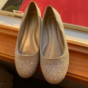Silver Rhinestone Flats